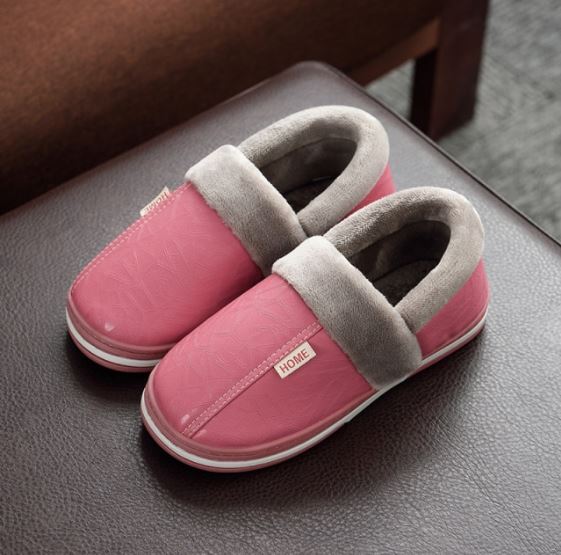 Warme Winterpantoffels Unisex Waterdicht PU Leer Antislip Memory Foam Binnenschoenen Heren Dames Comfort | Sansoti