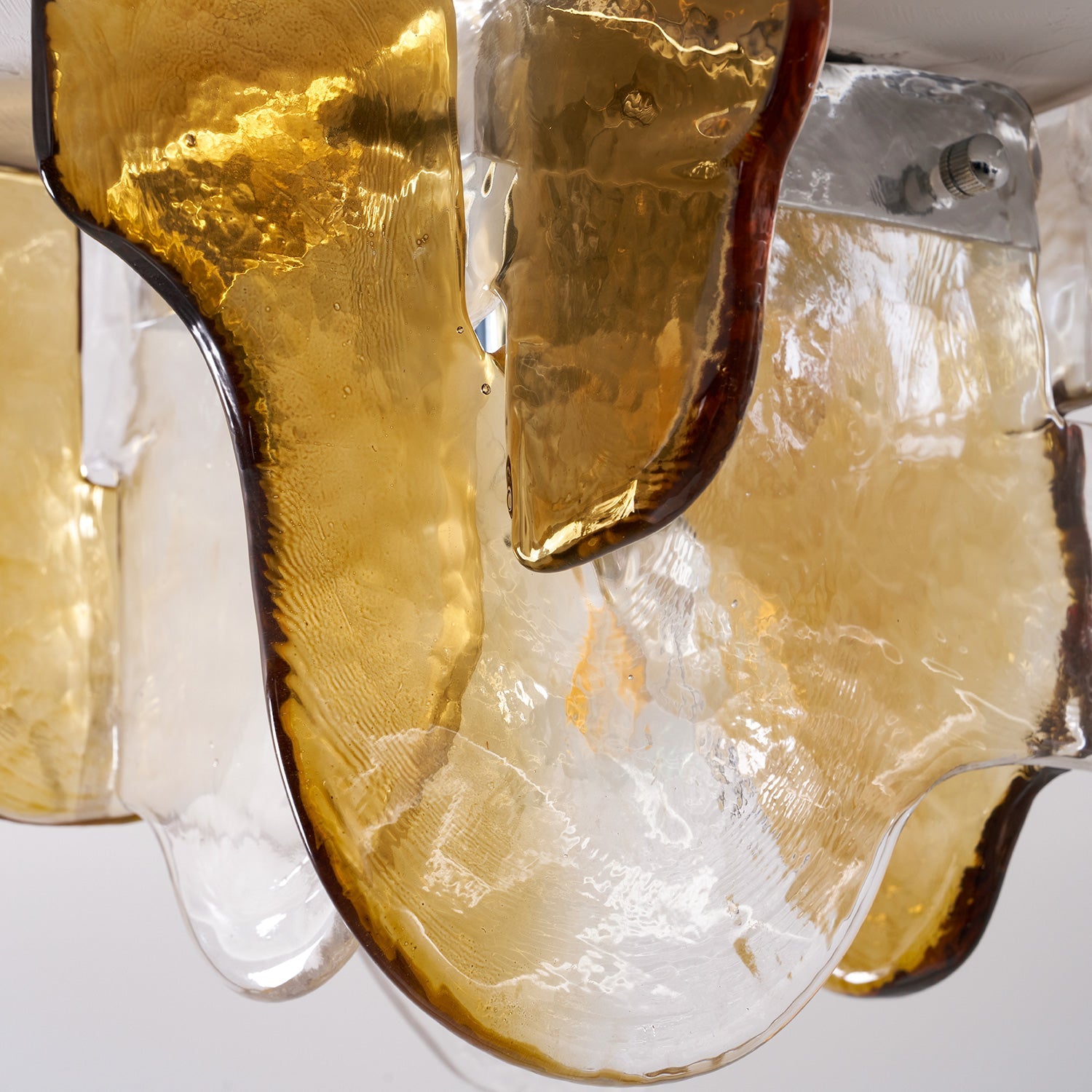 Plafondlamp Handgeblazen Glas Murano Stijl Smoke Gray Amber Clear | Sansoti