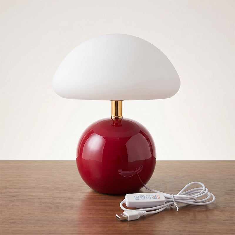 Keramische Tafellamp met Rotomold Kap - Warm Wit LED 3000K - Ø 20 cm - Scandinavische Designlamp | Sansoti