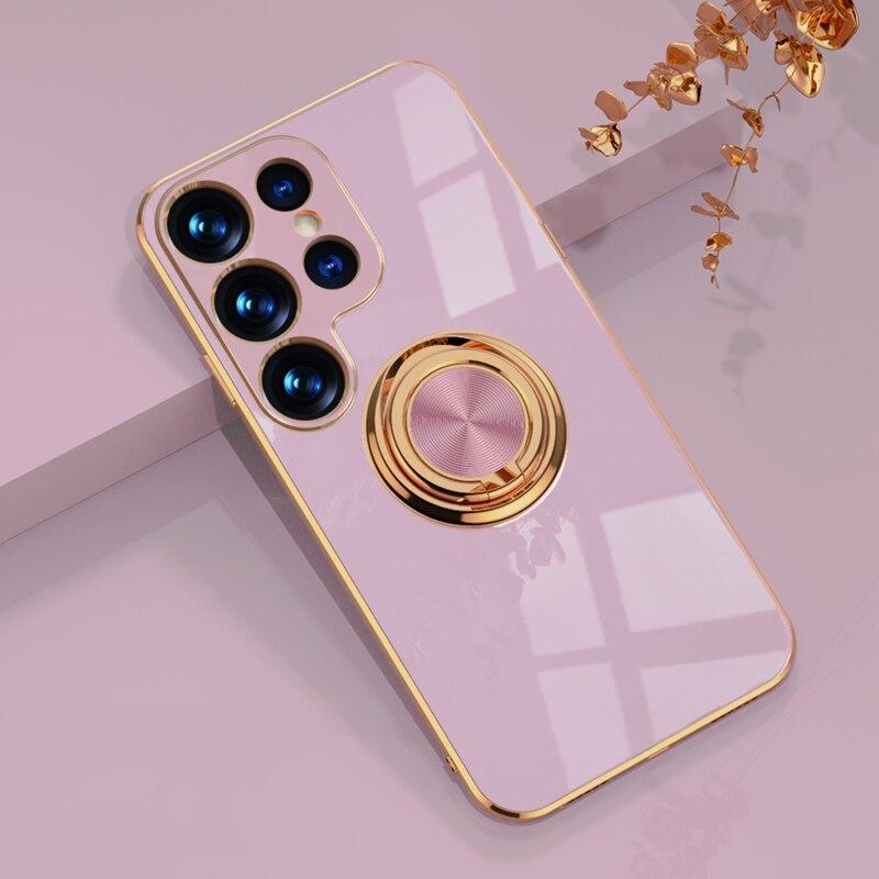 Phone Case with Ring Holder and Magnetic Car Mount Function for Samsung Galaxy Models Protective | Sansoti