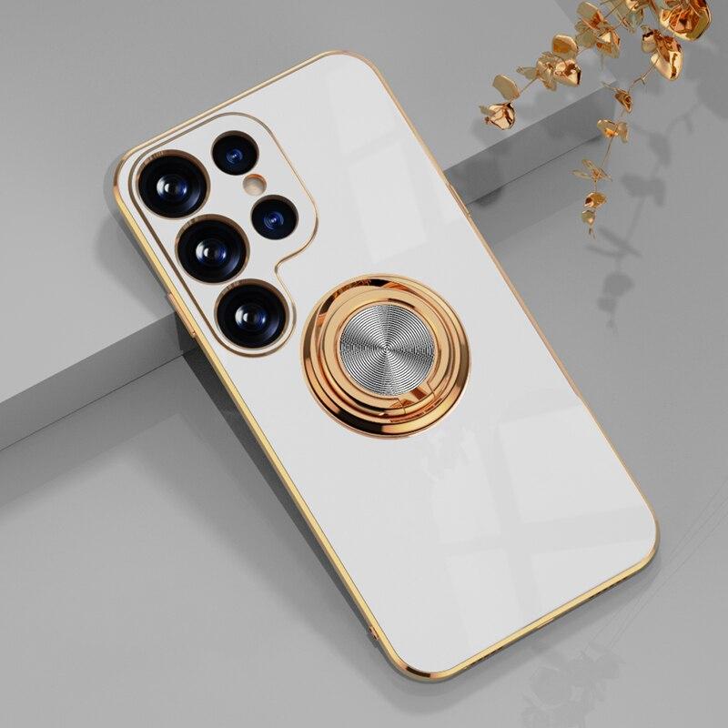Phone Case with Ring Holder and Magnetic Car Mount Function for Samsung Galaxy Models Protective | Sansoti