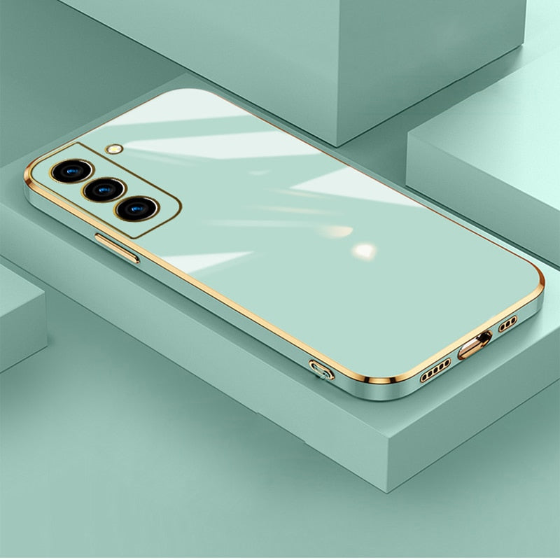 Etui na telefon ze złotą obwódką do Samsung Galaxy | Ochronne etui z TPU z miękką podszewką z mikrofibry | Sansoti