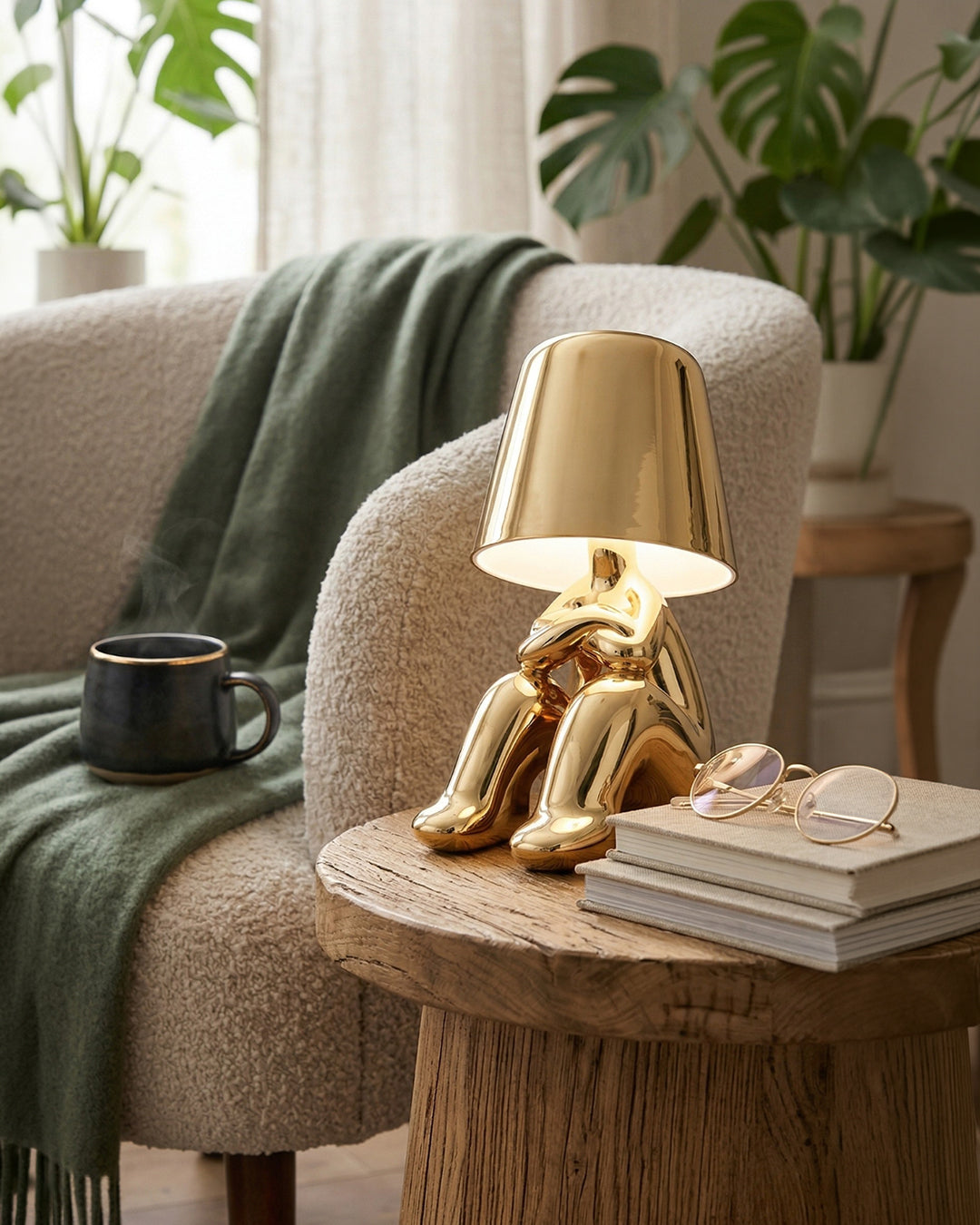 Metalen Tafellamp Sculptuur Figuur Sfeerlicht Touch Dimbaar LED Nachtlampje Goud Zilver Modern Design Decoratief | Sansoti