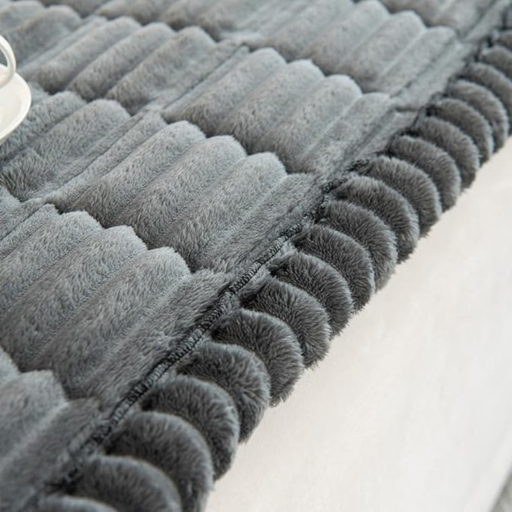 Bankbeschermer met Geplooide Rand Antislip Zachte Pluche Zitbescherming Hoeslaken voor Bank Woonkamer | Sansoti