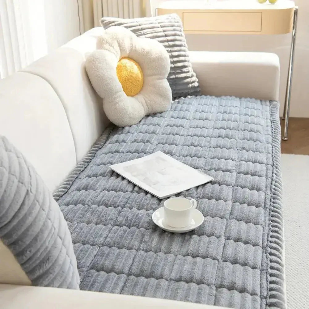 Elastische Jacquard Bankhoes met Ruches – Stretchfabric voor 3-Zits Bank en Fauteuil | Sansoti