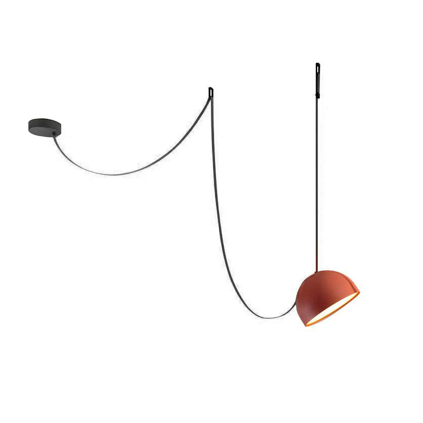 Moderne Pendelleuchte mit verstellbaren Riemen, LED, Schwarz-Orange, 1, 3 oder 5 Lichtquellen, Glaskugel, Esszimmer, Wohnzimmer | Sansoti