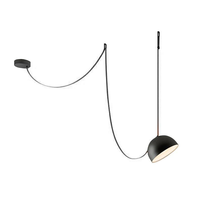 Moderne Pendelleuchte mit verstellbaren Riemen, LED, Schwarz-Orange, 1, 3 oder 5 Lichtquellen, Glaskugel, Esszimmer, Wohnzimmer | Sansoti
