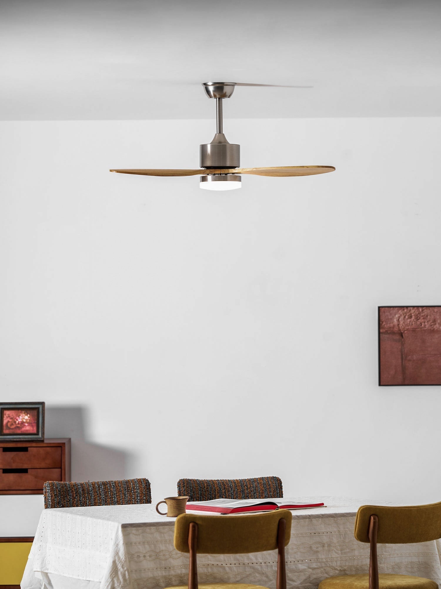Plafondventilator met Geïntegreerde LED-verlichting – Dimmeerbaar & Verstelbaar – Stil & Energiebesparend | Sansoti