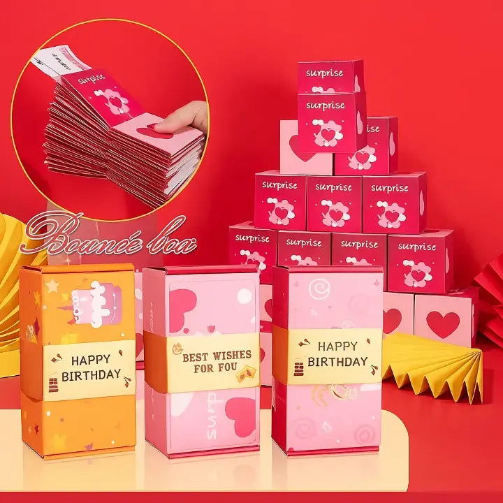 Pop-up Verrassing Geschenkdoos met Springende Boxjes – Verrassingscadeau voor Verjaardag Jubileum Valentijn | Sansoti
