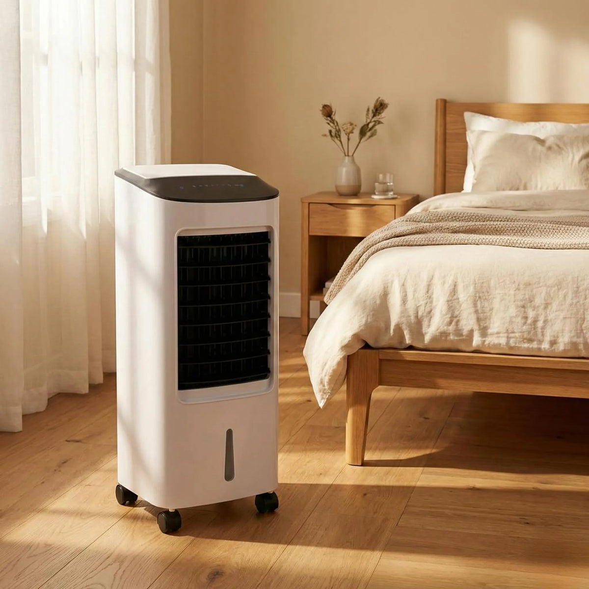Przenośny klimatyzer na kółkach, moc chłodzenia 2300 W, cichy wentylator, chłodzenie ewaporacyjne pomieszczeń, sypialnia | Sansoti