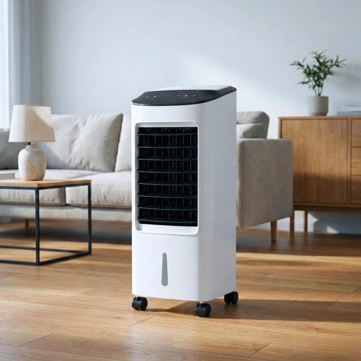 Przenośny klimatyzer na kółkach, moc chłodzenia 2300 W, cichy wentylator, chłodzenie ewaporacyjne pomieszczeń, sypialnia | Sansoti