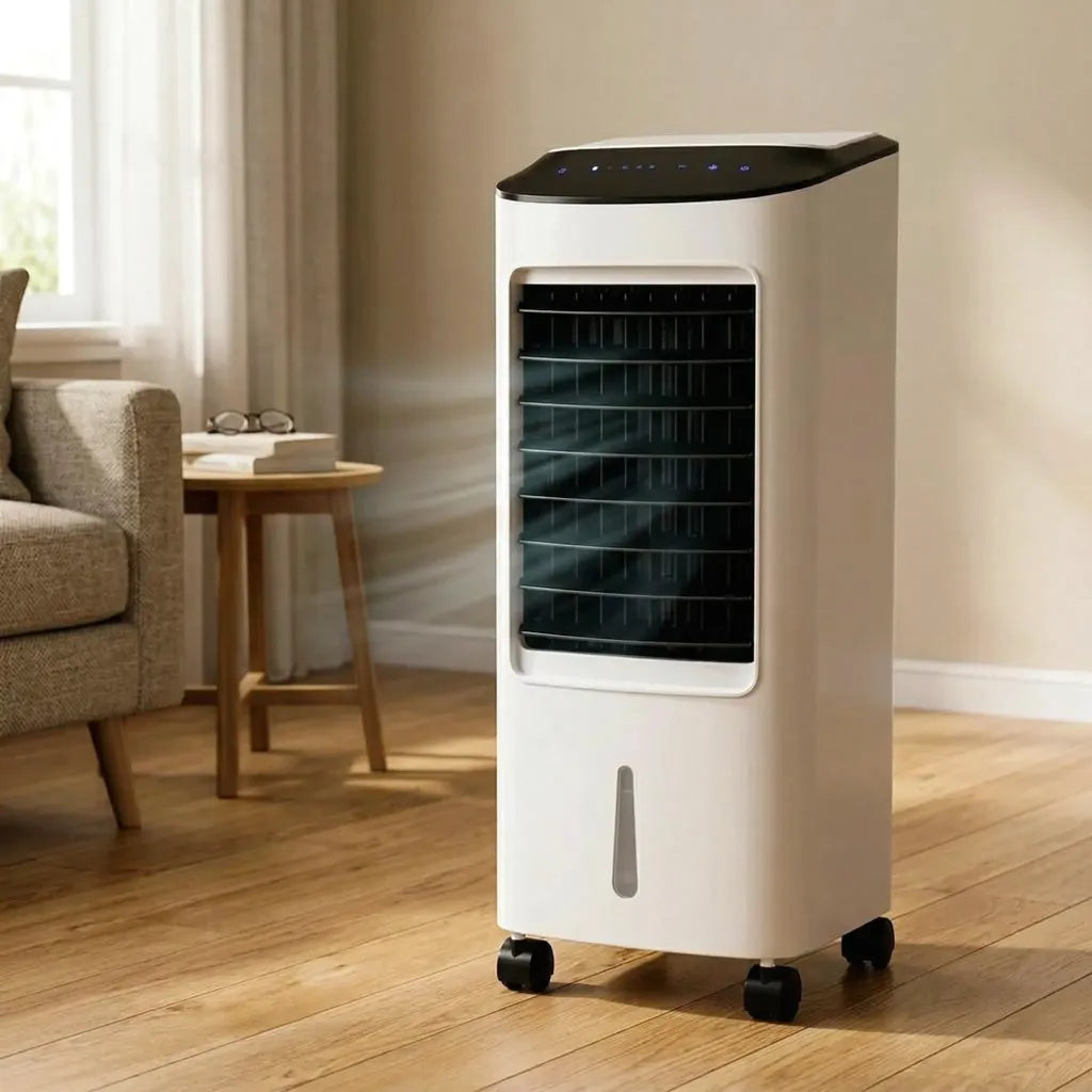 Przenośny klimatyzer na kółkach, moc chłodzenia 2300 W, cichy wentylator, chłodzenie ewaporacyjne pomieszczeń, sypialnia | Sansoti