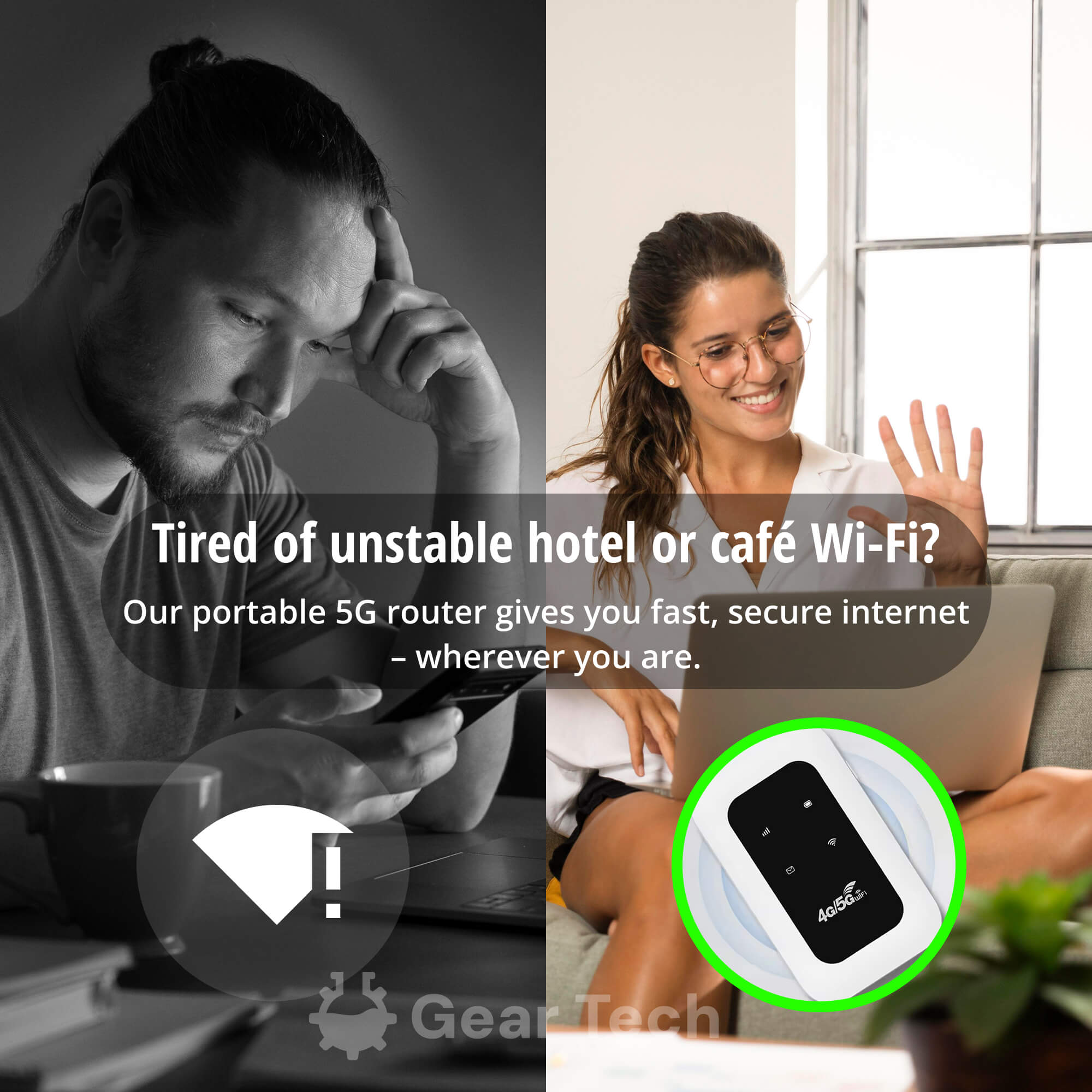 Draagbare 4G 5G WiFi Router 150Mbps voor 10 Apparaten Oplaadbaar 2100mAh Accu Plug and Play SIM Mobiel | Sansoti