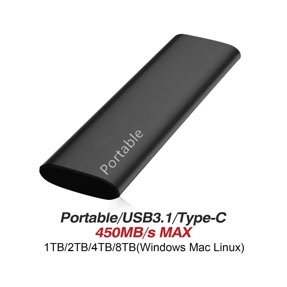 Externe SSD Harde Schijf Aluminium USB-C Ultrasnelle Dataoverdracht Opslag | Sansoti