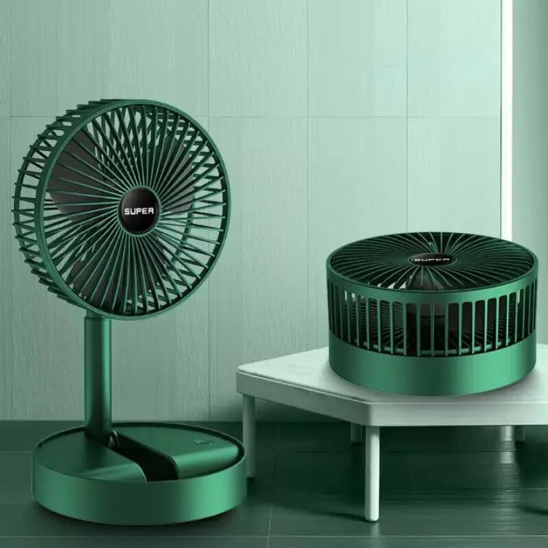 Draagbare Opvouwbare USB Ventilator 4 Snelheden Fluistermotor Oplaadbaar Compact Koel Design Bureau Reis | Sansoti