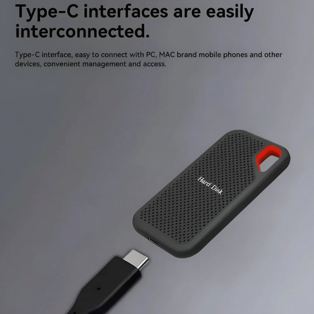 Draagbare SSD Schijf USB-C 500GB-256TB Externe Harde Schijf Compacte Opslag Snelle Datatransfer Mobiel | Sansoti