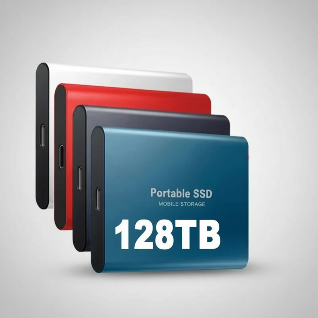 Externe SSD-schijf 128TB - Draagbare Solid State Drive USB-C - Snelle Datatransfer Compact Aluminium | Sansoti