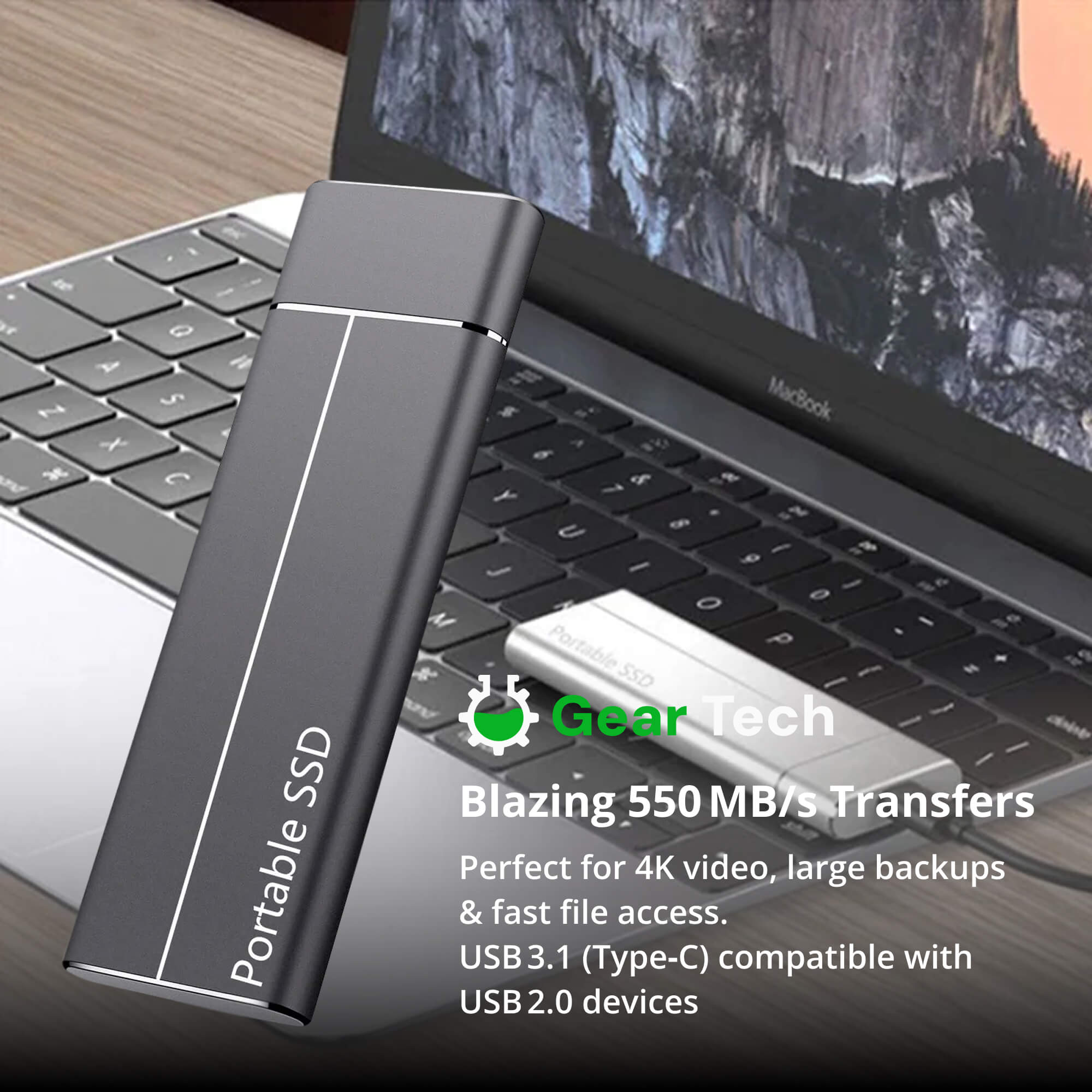 Externe SSD-Schijf 5TB – Draagbare Solid State Drive met USB 3.2 Snelle Datatransfer voor Laptop, PC en Console | Sansoti
