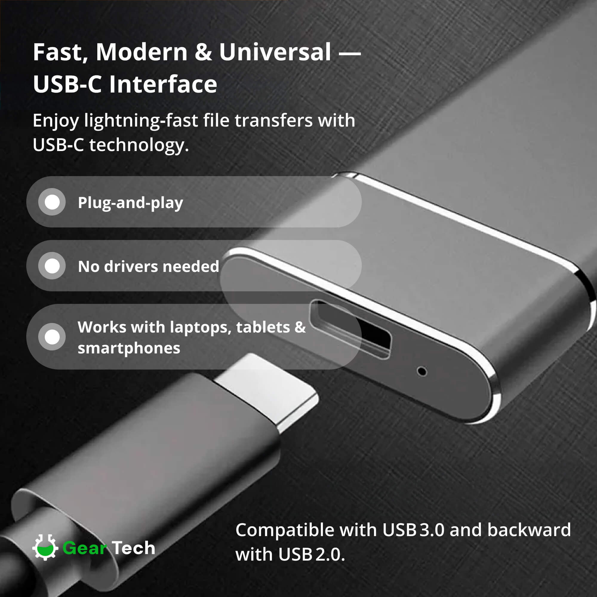 Externe SSD-Schijf 5TB – Draagbare Solid State Drive met USB 3.2 Snelle Datatransfer voor Laptop, PC en Console | Sansoti