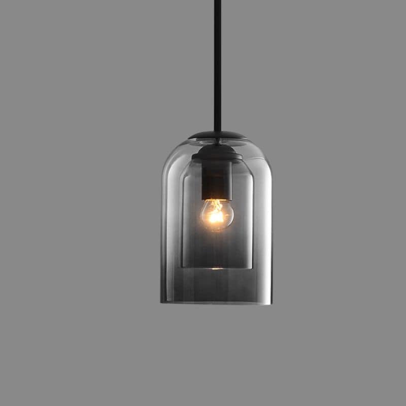 Hanglamp Glas Dubbel E27 Rookglas Amber Vintage Retro Woonkamer Eetkamer Keuken Sfeerverlichting Industrieel Modern | Sansoti