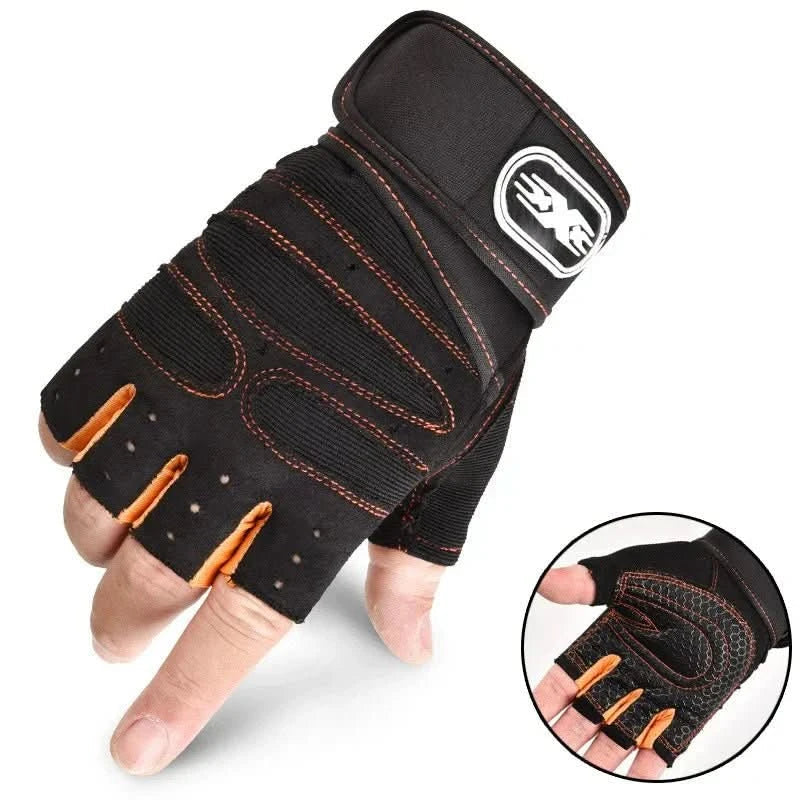Fitness Gloves with Wrist Support and Shock Absorption for Strength Training, Cycling, Gym Workouts, and Weightlifting | Sansoti