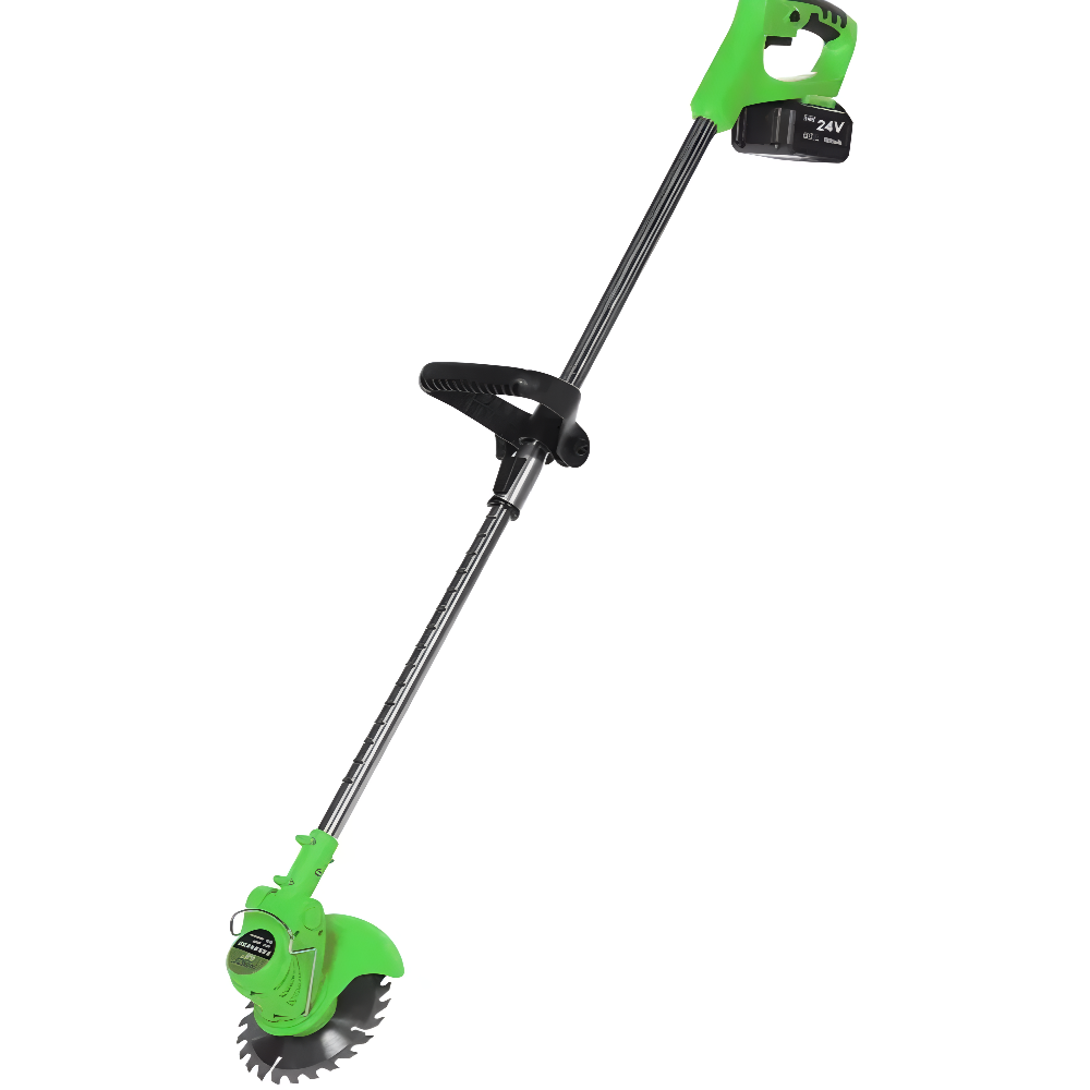 Kabelloser, wiederaufladbarer Rasentrimmer 24 V, 600 W, teleskopierbar 92–122 cm, Metallmesser, Unkrautschneider für den Garten und Rasen | Sansoti