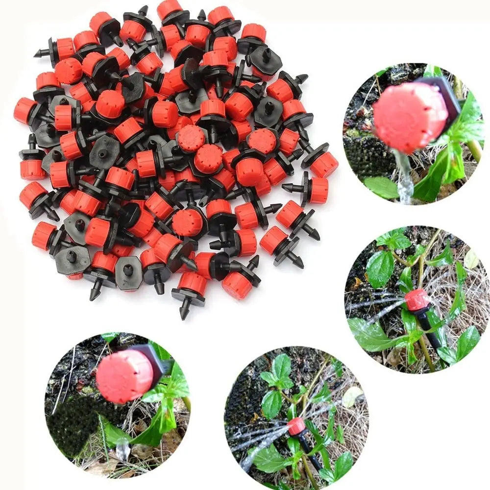 Tropfbewässerungs-Sprühdüsen, 360° drehbar, 50 Stück, automatisch und wassersparend, Gartenbewässerung für Garten und Gemüsegarten | Sansoti