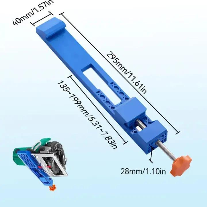 Precisiegeleider voor Snijwerkzaamheden — Verstelbare Breedten ABS 29x46cm Blauw — Stabiele Geleider voor Zaag en Freesmachine zonder Boren | Sansoti