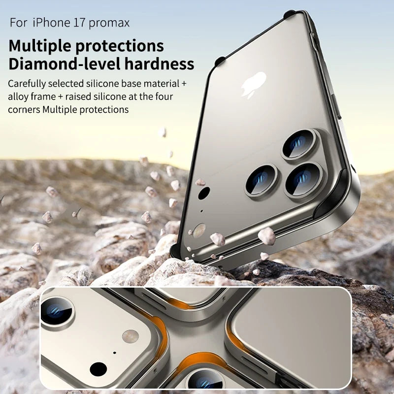 Aluminum Bumper Frame for iPhone Protection Minimalist Design Wireless Charging Compatible Shockproof | Sansoti
