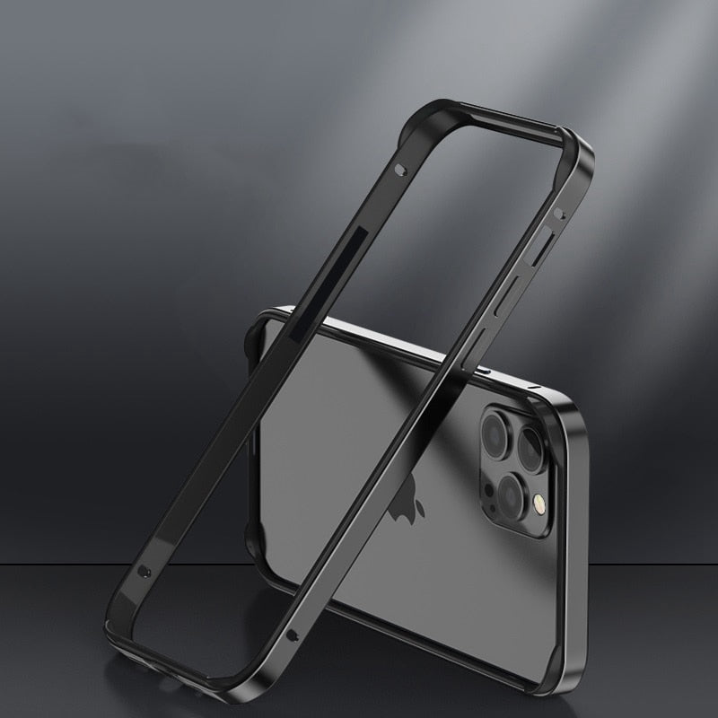 Aluminum Bumper Frame for iPhone Protection Minimalist Design Wireless Charging Compatible Shockproof | Sansoti