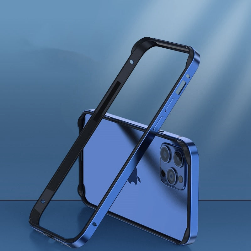 Aluminum Bumper Frame for iPhone Protection Minimalist Design Wireless Charging Compatible Shockproof | Sansoti
