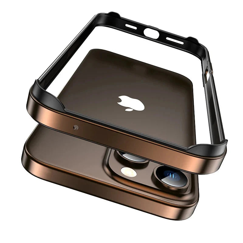 Aluminum Bumper Frame for iPhone Protection Minimalist Design Wireless Charging Compatible Shockproof | Sansoti