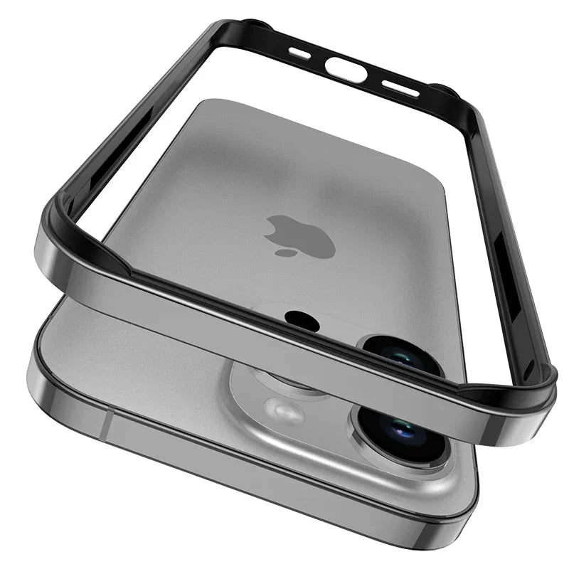 Aluminum Bumper Frame for iPhone Protection Minimalist Design Wireless Charging Compatible Shockproof | Sansoti