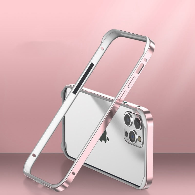 Aluminum Bumper Frame for iPhone Protection Minimalist Design Wireless Charging Compatible Shockproof | Sansoti