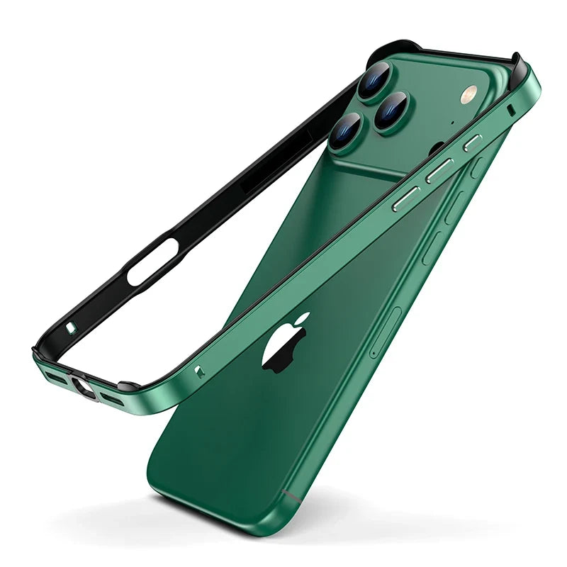 Aluminum Bumper Frame for iPhone Protection Minimalist Design Wireless Charging Compatible Shockproof | Sansoti