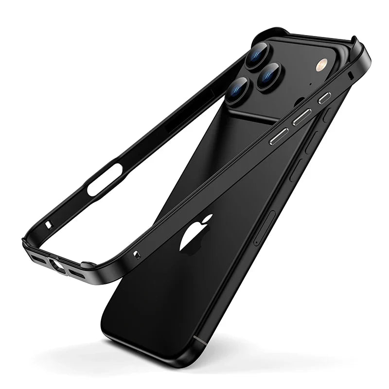 Aluminum Bumper Frame for iPhone Protection Minimalist Design Wireless Charging Compatible Shockproof | Sansoti