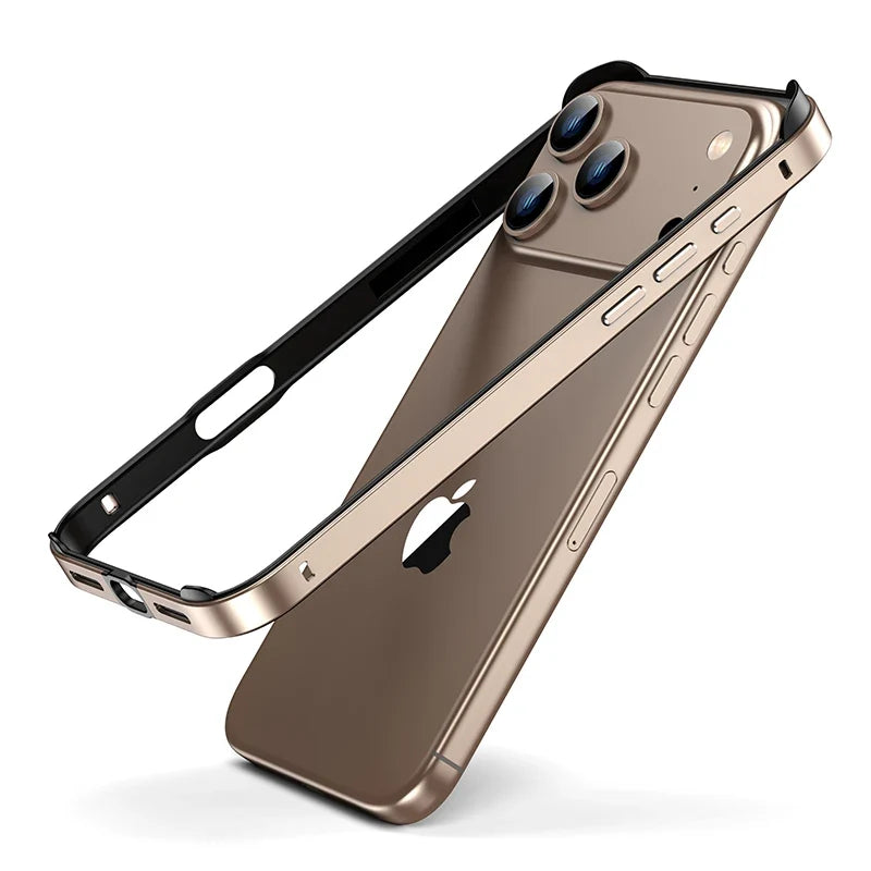 Aluminum Bumper Frame for iPhone Protection Minimalist Design Wireless Charging Compatible Shockproof | Sansoti
