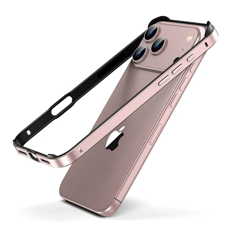 Aluminum Bumper Frame for iPhone Protection Minimalist Design Wireless Charging Compatible Shockproof | Sansoti