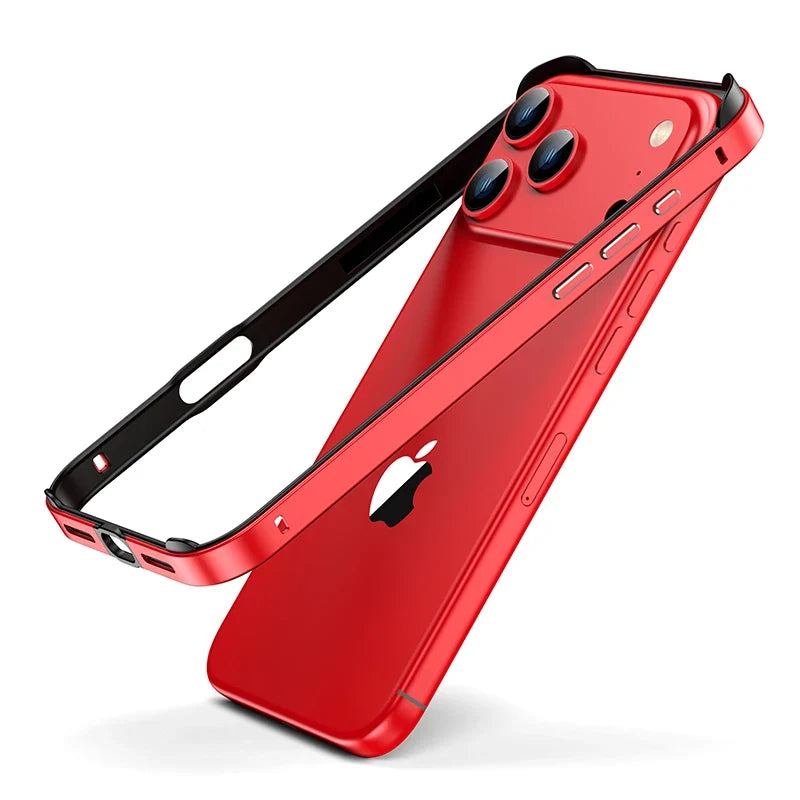 Aluminum Bumper Frame for iPhone Protection Minimalist Design Wireless Charging Compatible Shockproof | Sansoti