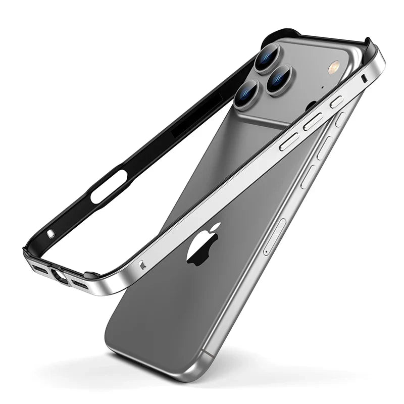 Aluminum Bumper Frame for iPhone Protection Minimalist Design Wireless Charging Compatible Shockproof | Sansoti