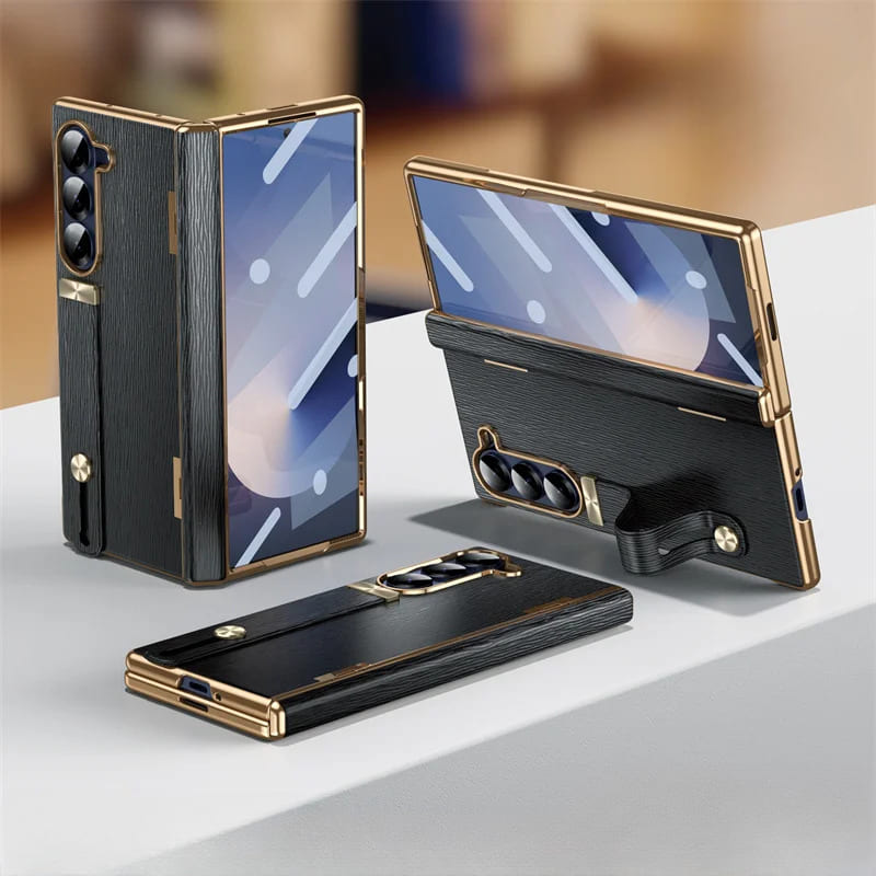 Leren Telefoonhoes met Standaard voor Opvouwbare Telefoons - Beschermend Stijlvol Foldable Cover Accessoire | Sansoti