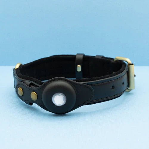 Hundehalsband mit Trackerhalter Verstellbar Wasserbeständig Mikrofaser Sicher Komfortabel Langlebig für Hunde | Sansoti