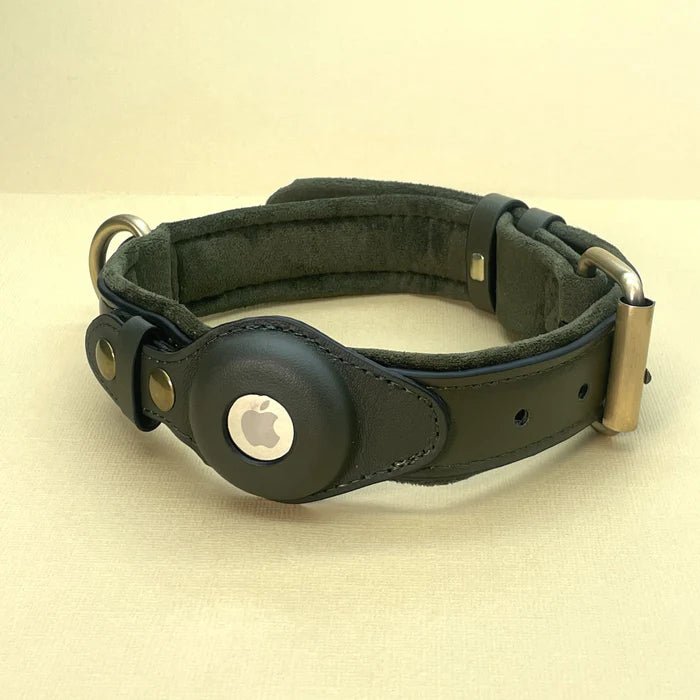 Hundehalsband mit Trackerhalter Verstellbar Wasserbeständig Mikrofaser Sicher Komfortabel Langlebig für Hunde | Sansoti