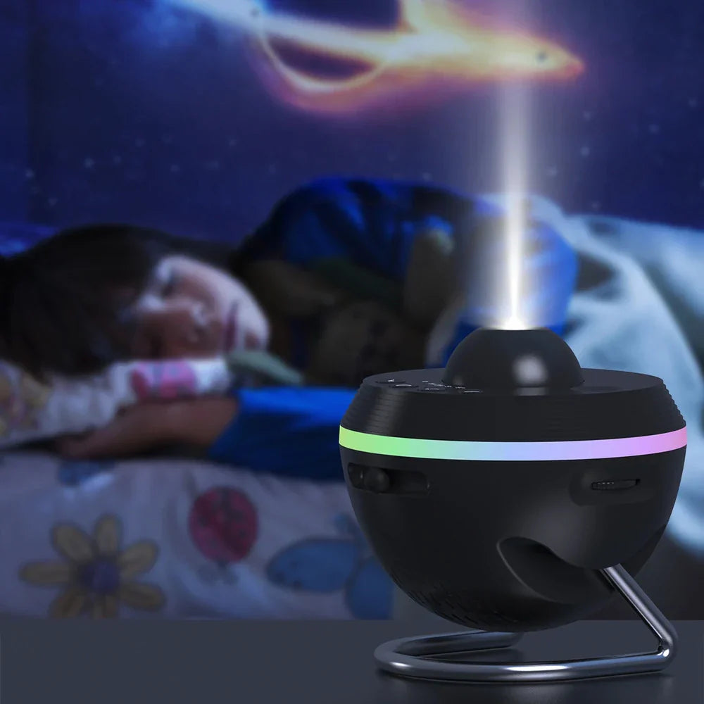 Projecteur d’étoiles LED avec effet de brume, noir et blanc | Éclairage d’ambiance galaxie, télécommande, chambre | Sansoti