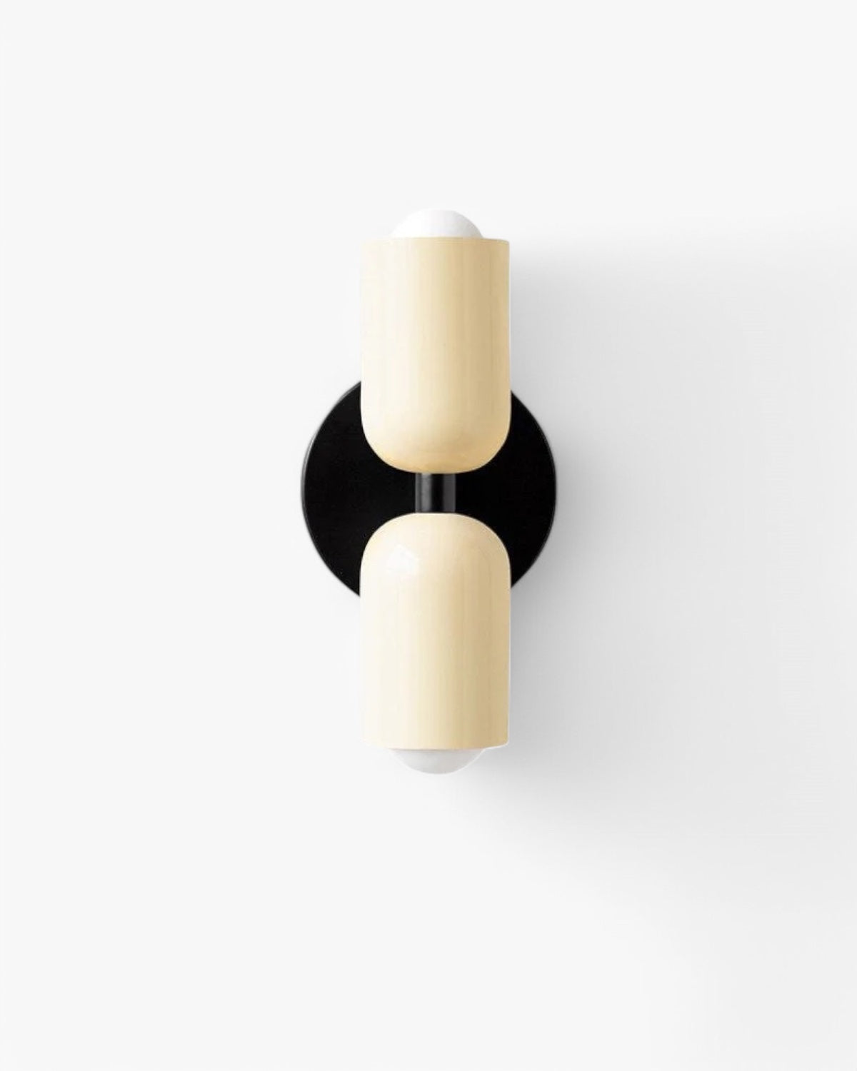 Wandlamp Dubbele Ronde Kap Zwart Frame Warm Sfeerlicht Slaapkamer Woonkamer Gang Minimalistische Wandverlichting Modern Japandi Scandinavisch Interieur | Sansoti