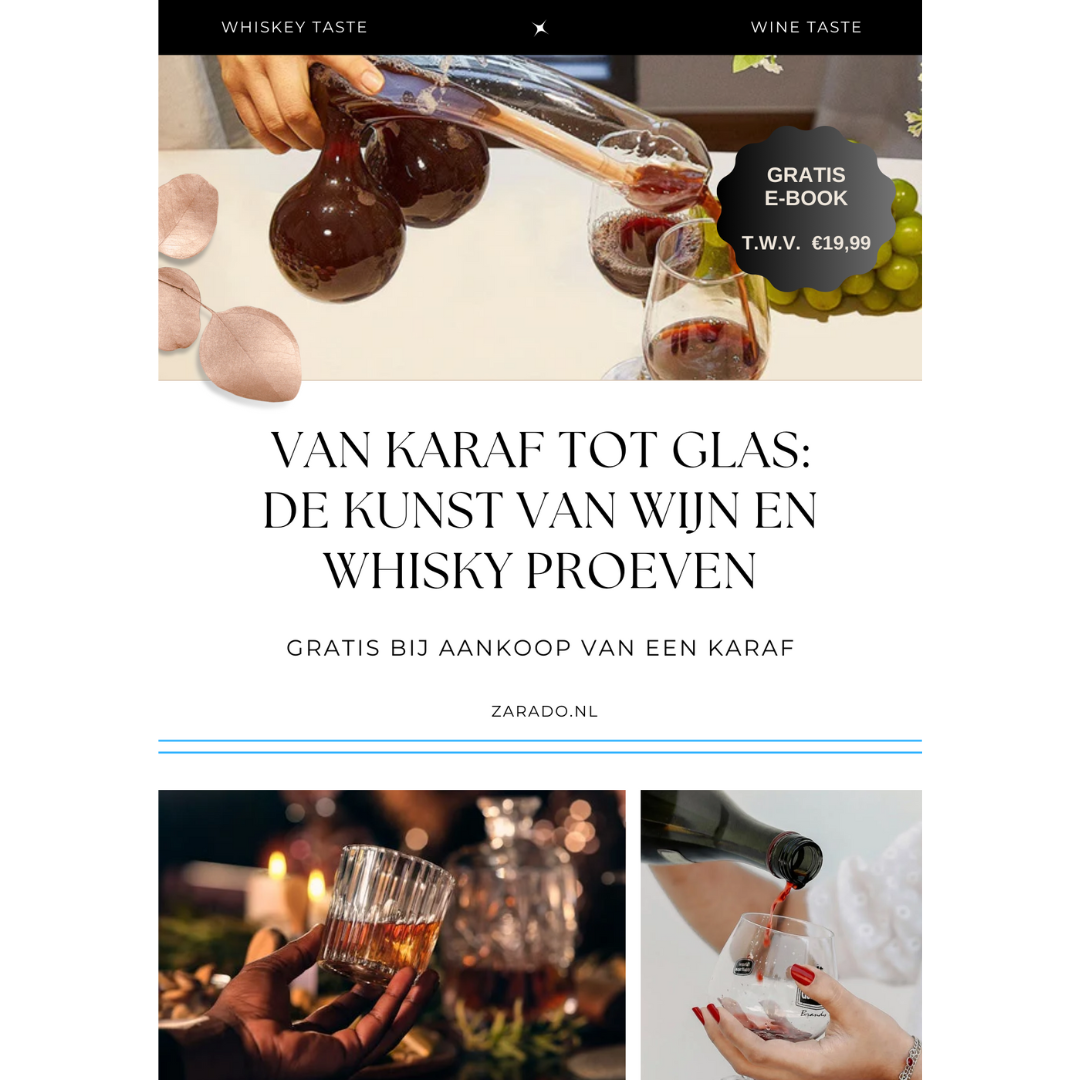 Glazen Karaf 600ml met Speels Design Transparant Bleivrij Glas voor Whisky Wijn | Sansoti