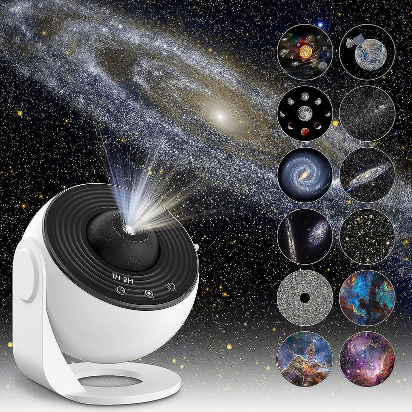 LED Sterrenprojector met Verwisselbare Hemelkaarten Galaxy Nevel Plafond Wand Sfeerlicht Nachtlampje Slaapkamer | Sansoti