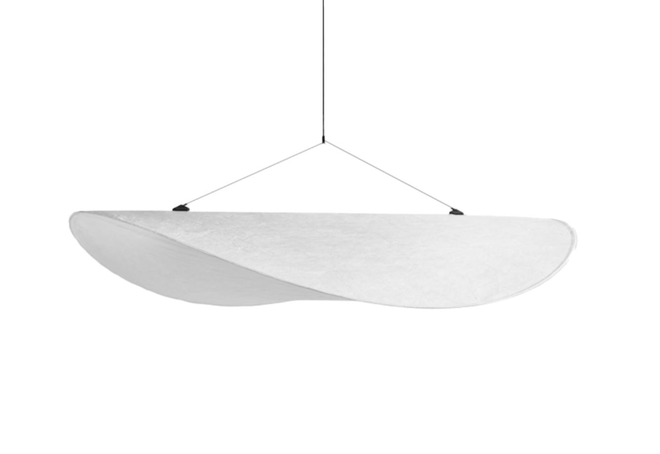 Organische design hanglamp van Tyvek met dimbare LED – moderne wolkvormige plafondlamp 129 cm | Sansoti
