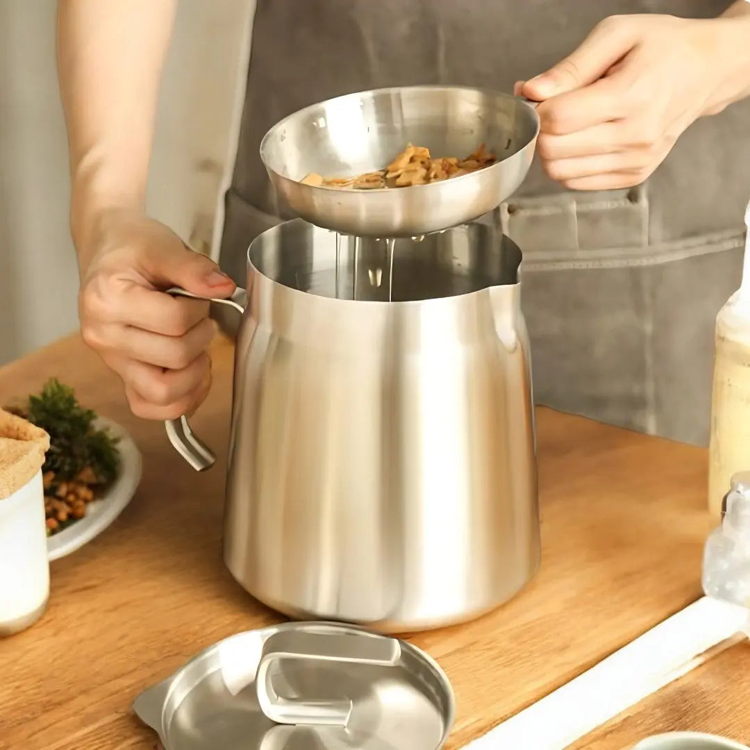 Friteuse Inox Filtre Intégré Réutilisation Huile 2-en-1 Tamis Friture Cuisine | Restfield