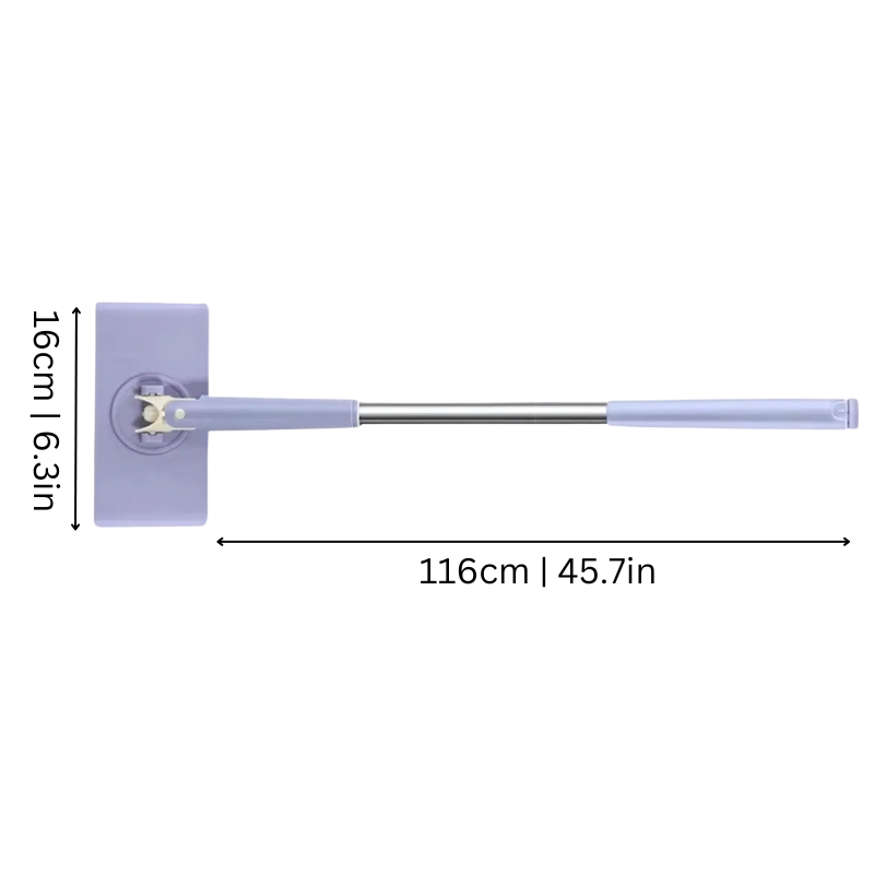 Flat Mop with Click System for Cloths 71-116cm Telescopic Floor Wiper Hands-Free Dirt Cleaning | Sansoti